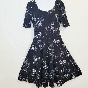 LulaRoe Nicole Black Dress Bicycles Flags